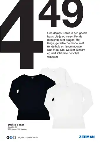 Zeeman Dames T-shirt aanbieding