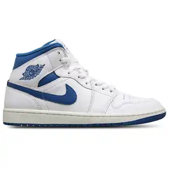 Foot Locker Jordan 1 Mid Sneakers Heren - Wit - Maat 40 - Leer, Synthetisch aanbieding