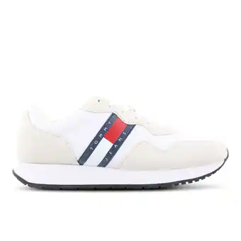 Foot Locker Tommy Jeans Runner Sneakers Heren - Wit - Maat 41 - Mesh/Synthetisch aanbieding