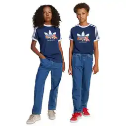 Foot Locker Adidas 3s Denim Broeken Kinder - Blauw - Maat 123 - 129 CM - Katoen Keperbinding aanbieding