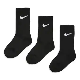 Foot Locker Nike Kids Crew 3 Pack Sokken Unisex - Zwart - Maat 23.5 - 27 aanbieding