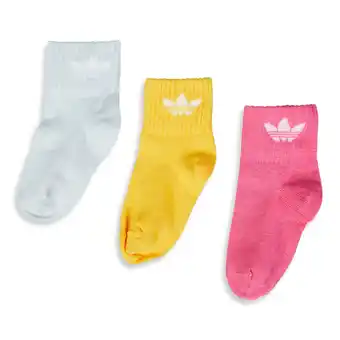 Foot Locker Adidas Kids Mid Ankle 3 Pack Sokken Unisex - Blauw - Maat 6- 12 MONTHS aanbieding