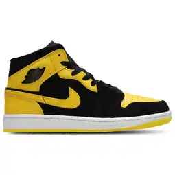 Foot Locker Jordan Aj1 Mid Sneakers Heren - Zwart - Maat 42 - Leer, Synthetisch aanbieding