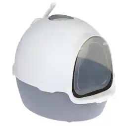 Zooplus TIAKI kattenbak met kap Cinder donkergrijs/wit aanbieding