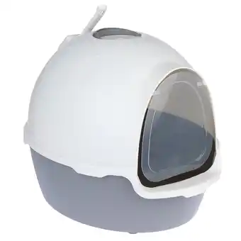 Zooplus TIAKI kattenbak met kap Cinder donkergrijs/wit aanbieding