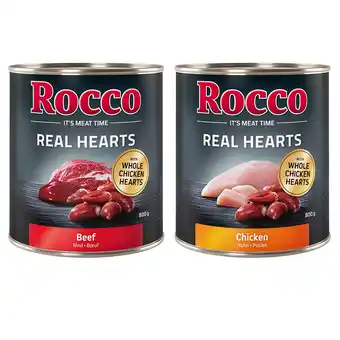 Zooplus 24x800g Real Hearts 2 verschillende smaken Rocco Hondenvoer aanbieding