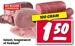 Nettorama Salami, tongenworst of Yorkham aanbieding