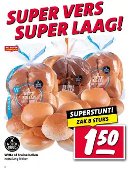 Nettorama Witte of bruine bollen extra lang lekker aanbieding
