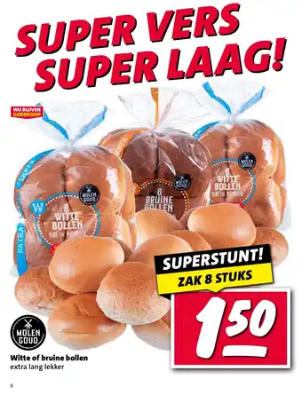 Nettorama Witte of bruine bollen extra lang lekker aanbieding