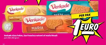 Nettorama Verkade nizza kokos, San Francisco naturel of maria biscuit aanbieding