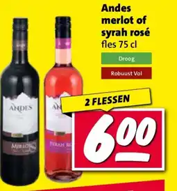 Nettorama Andes merlot of syrah rosé aanbieding