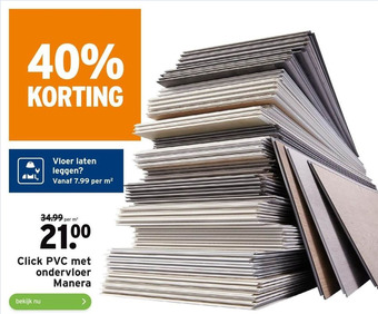 GAMMA Click PVC met ondervloer Manera aanbieding