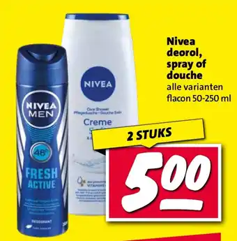 Nettorama Nivea deorol, spray of douche aanbieding