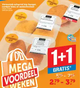 Coop Versuniek scharrel kip burger, cordon bleu of satéschnitzel aanbieding