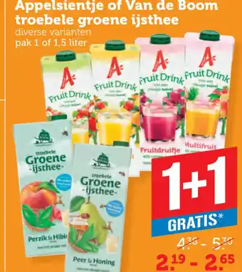 Coop Appelsientje of Van de Boom troebele groene ijsthee aanbieding
