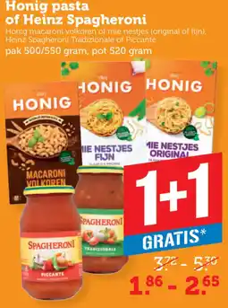Coop Honig pasta of Heinz Spagheroni aanbieding