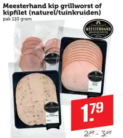 Coop Meesterhand kip grillworst of kipfilet aanbieding