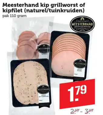 Coop Meesterhand kip grillworst of kipfilet aanbieding