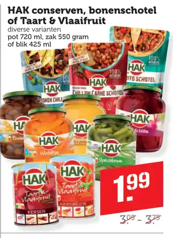 Coop Hak conserven, bonenschotel of Taart & Vlaaifruit aanbieding
