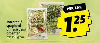 Boni Macaroni/ spaghetti of nasi/bami groenten aanbieding