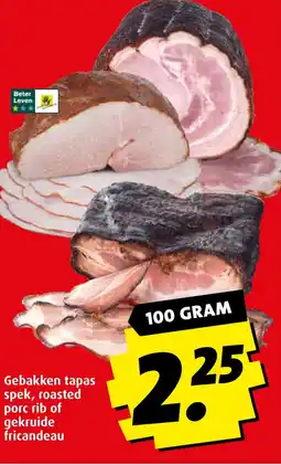 Boni Gebakken tapas spek, roasted porc rib of gekruide fricandeau aanbieding