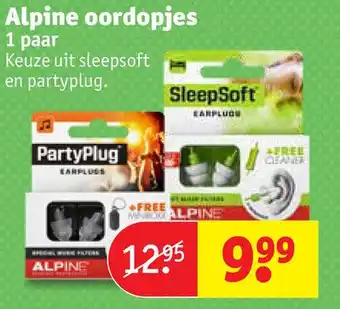 Kruidvat Alpine oordopjes 1 paar aanbieding