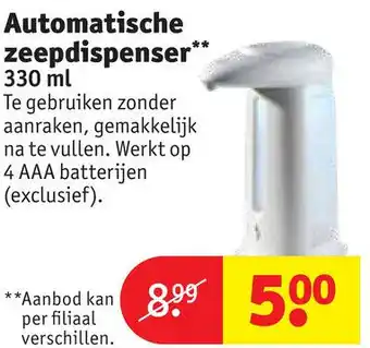 Kruidvat Automatische zeepdispenser*" 330 ml aanbieding