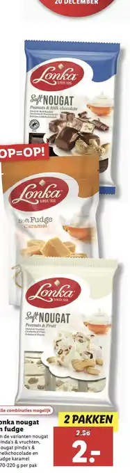 Lidl Lonka nougat en fudge aanbieding