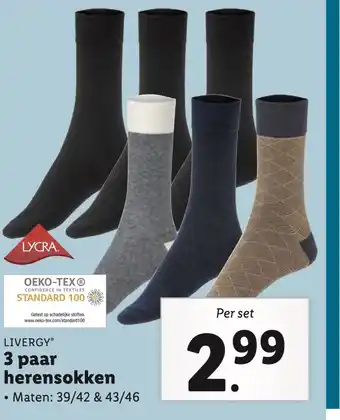 Lidl LIVERGY 3 paar herensokken aanbieding