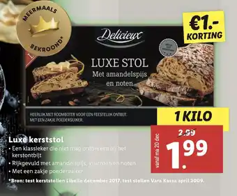 Lidl Luxe kerststol aanbieding