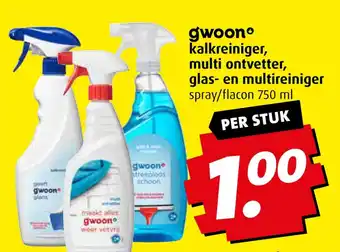 Boni gwoono kalkreiniger, multi ontvetter, glas- en multireiniger aanbieding