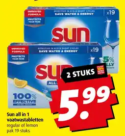 Boni Sun all in 1 vaatwastabletten aanbieding