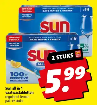 Boni Sun all in 1 vaatwastabletten aanbieding