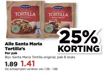 PLUS Alle Santa Maria Tortilla's aanbieding