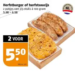 Poiesz Herfstburger of herfstsaucijs aanbieding