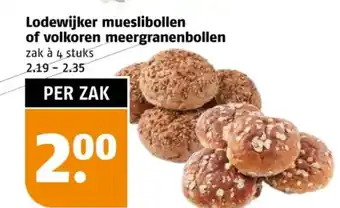Poiesz Lodewijker mueslibollen of volkoren meergranenbollen aanbieding