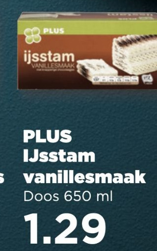 PLUS PLUS IJsstam vanillesmaak aanbieding