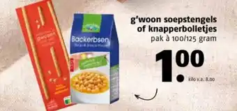 Poiesz G'woon soepstengels of knapperbolletjes aanbieding