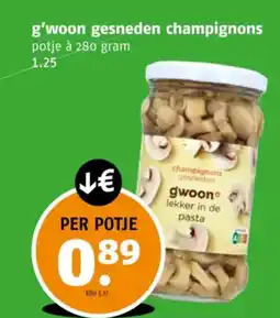 Poiesz G'woon gesneden champignons aanbieding