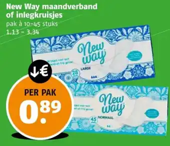 Poiesz New Way maandverband of inlegkruisjes aanbieding