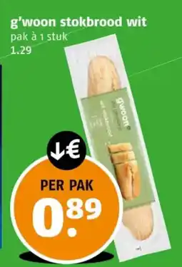 Poiesz G'woon stokbrood wit aanbieding