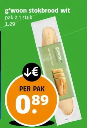 Poiesz G'woon stokbrood wit aanbieding