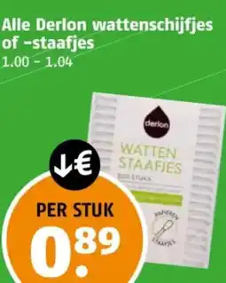 Poiesz Alle Derlon wattenschijfjes of -staafjes aanbieding