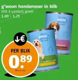 Poiesz G'woon hondenvoer in blik aanbieding