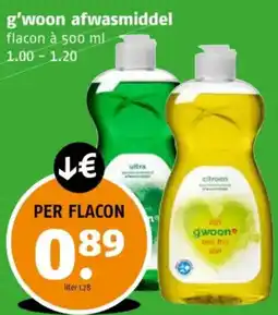 Poiesz G'woon afwasmiddel aanbieding