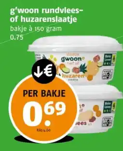 Poiesz G'woon rundvlees- of huzarenslaatje aanbieding