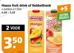 Poiesz Maaza fruit drink of DubbelDrank aanbieding