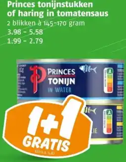 Poiesz Princes tonijnstukken of haring in tomatensaus aanbieding