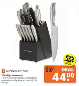 Albert Heijn KitchenBrothers 16-delige messenset aanbieding