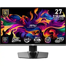 MediaMarkt MSI MPG 272URX QD-OLED - 26.5 inch - 3840 x 2160 (Ultra HD 4K) - 0.03 ms - 240 Hz aanbieding
